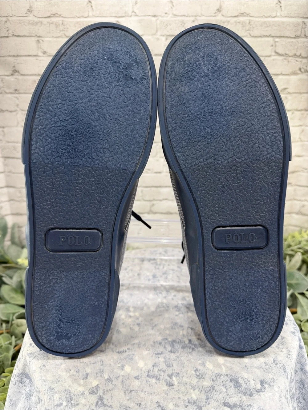 POLO RALPH LAUREN “Felton” Chambray Round-Toe Laced Canvas Sneakers Mens 11D